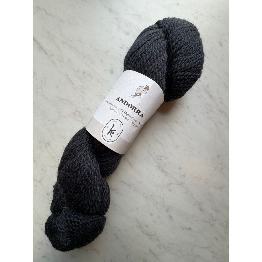 Kelbourne Woolens Andorra Yarn Ink Black 005 185 Yards Wool Mohair Colorwork